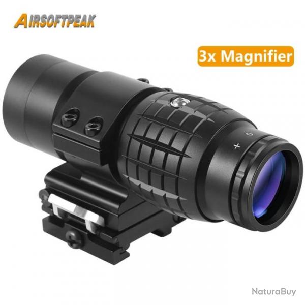 AirsoftPeak Loupe 3X Montage Rail 20MM Paiement en 3 ou 4 fois - LIVRAISON GRATUITE !!!