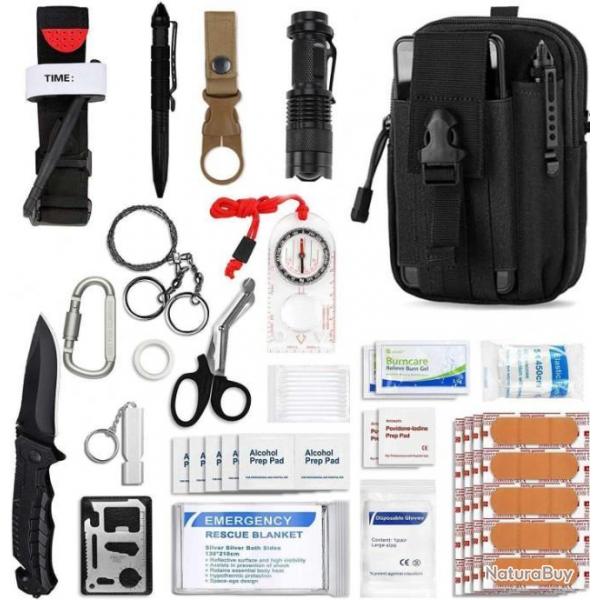 Kit de Survie COULEUR NOIR AVEC COUTEAU