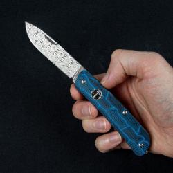 Böker 01BO559DAM couteau de poche Plus Tech Tool, Damascus Blade Blue Damast G10