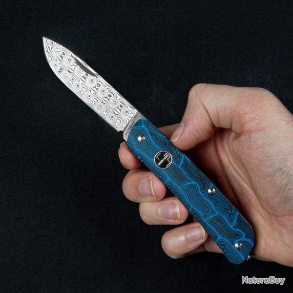 Bker 01BO559DAM couteau de poche Plus Tech Tool, Damascus Blade Blue Damast G10