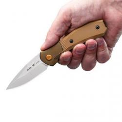 Couteau automatique Buck Paradigm Shift 0591BRS - Lame S35VN Drop Point, manche G10 marron, Made in 