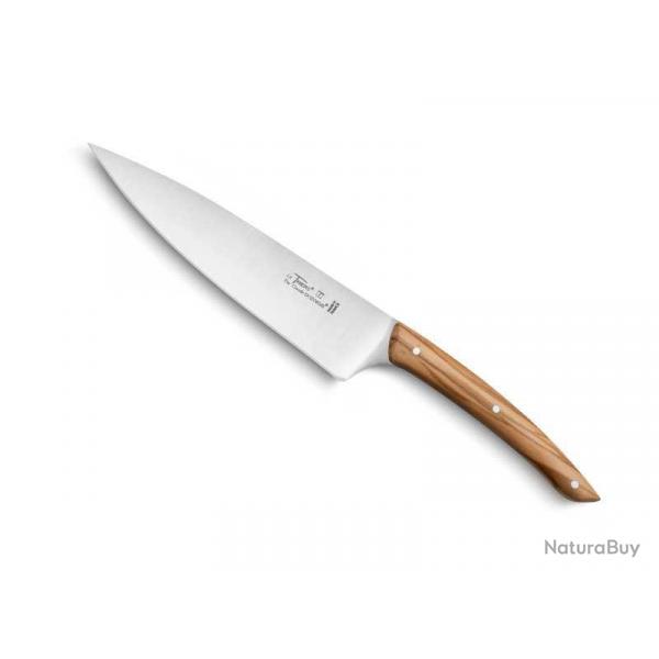 Claude Dozorme Couteau  dcouper lame de 15 cm Bois d'Olivier Srie Cuisine au quotidien