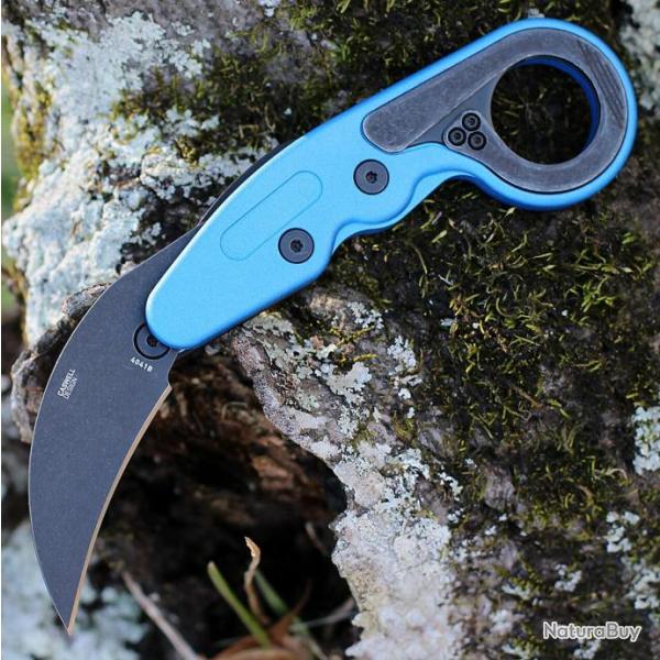 Crkt 4041B Provoke Blue Metal Karambit pliant