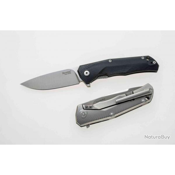 LionSteel TRE GBK Couteau pliant T.R.E. G10, Every Day Carry avec palme intgre - Noir