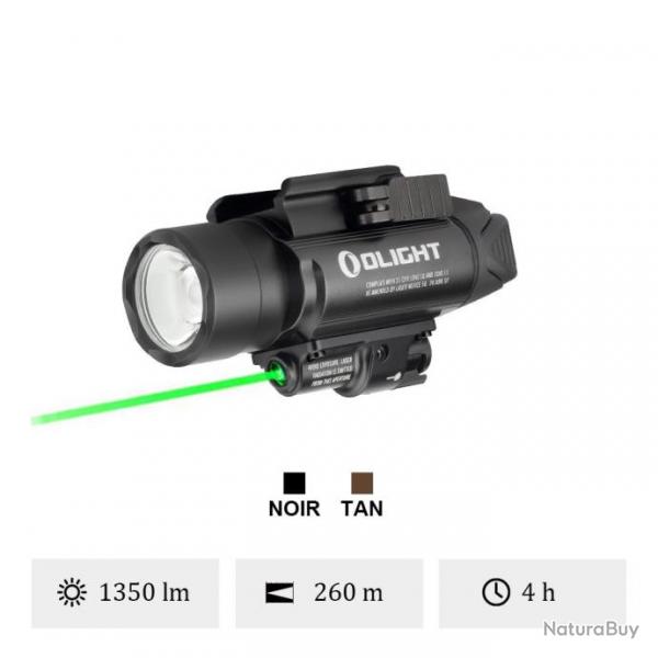 Olight Baldr Pro Black Laser vert Piles incluses