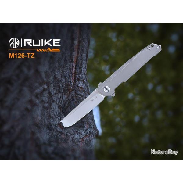 Ruike M126-TZ Couteau lame acier 154CM manche titane TC4