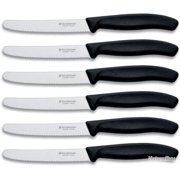 Victorinox 6.7833.6 Swiss Classic set de 6 couteaux de table, noir