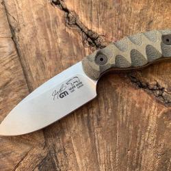 White River GTI 3, Black/ Olive Micarta, Stonewash