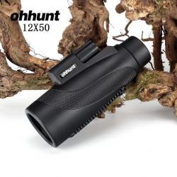 Ohhunt  monoculaire 12x50, étanche, antibuée, grand angle, télescope lumineux