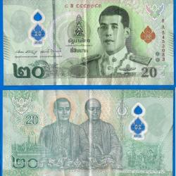 Thailande 20 Baht 2022 Billet Polymere Bath