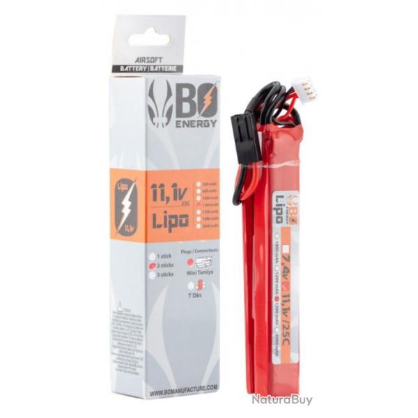 Airsoft - Batterie Li-Po 2 sticks 11.1V - 1300 mAh 25C tamiya | BO manufacture (0000 0834)