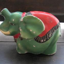 Tirelire éléphant en plâtre 1910-1920