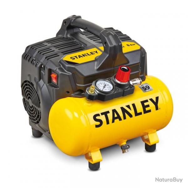 Compresseur silencieux Stanley DST100/8/6 59dB 100l/min 8bar cuve 6L horizontale