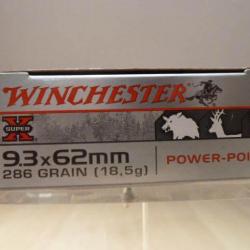 2XMUNITIONS BALLES WINCHESTER 9.3X62 POWER POINT MUNITIONS WINCHESTER 9.3X62 SUPER X POWER POINT 286