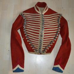 DOLMAN 4°REGIMENT DE HUSSARDS Mle 1845-GUERRE DE CRIMEE-CAVALERIE SECOND EMPIRE.