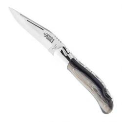 Couteau Laguiole chasse "Grande nature" 12 cm, Manche façon corne noire [Arbalète G. David]