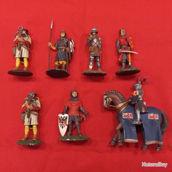 lot de 7 figurines mdival en plomb