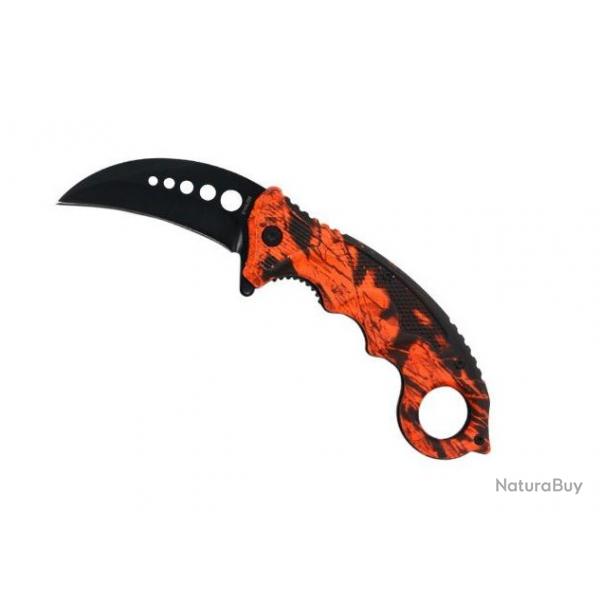 COUTEAU KARAMBIT CAMO ROUGE LAME 7CM