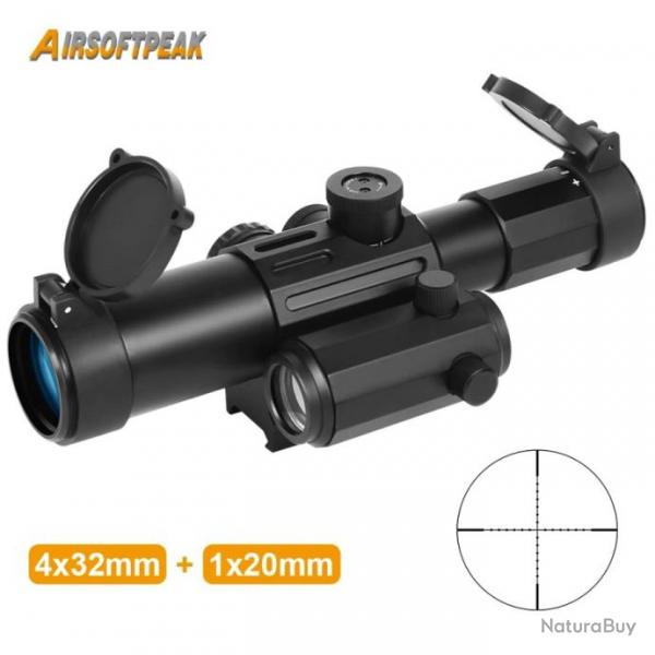 AirsoftPeak Combo Lunette 4X32 + Viseur 1X30 Paiement en 3 ou 4 fois - LIVRAISON GRATUITE !!!