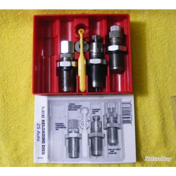 LEE RELOADING DIES - JEU D'OUTILS - 3 OUTILS - 25 ACP