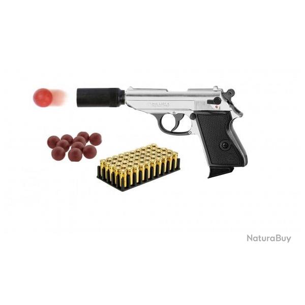 Pack Dfense pistolet alarme Chiappa Lady chrom