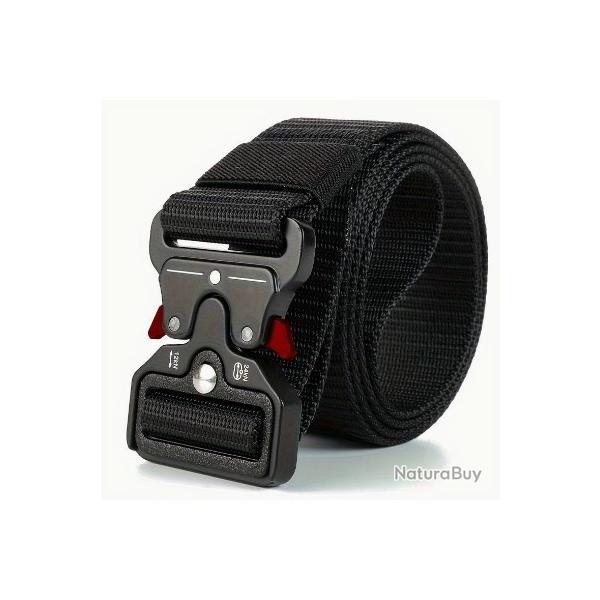 Ceinture tactique noire, boucle rouge