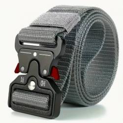 Ceinture tactique grise, boucle rouge