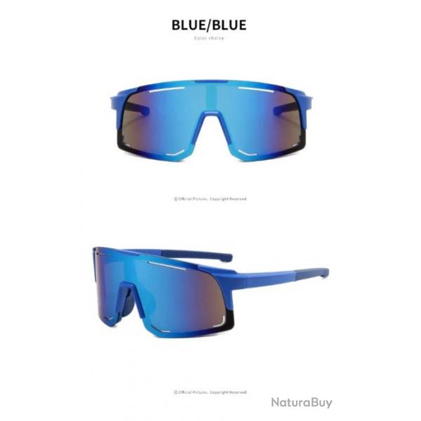 Lunettes Soleil Full Blue Polarises Unisexe Polyvalentes Coupe-Vent Sport Randonne Pche Protectio