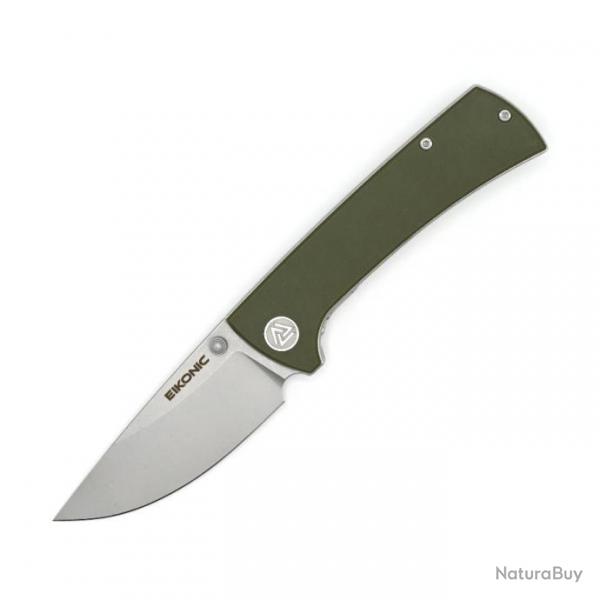 Couteau EIKONIC RCK9 Olive Manche G10 Lame Acier D2 SW IKBS Liner Lock Clip EKC100SGN