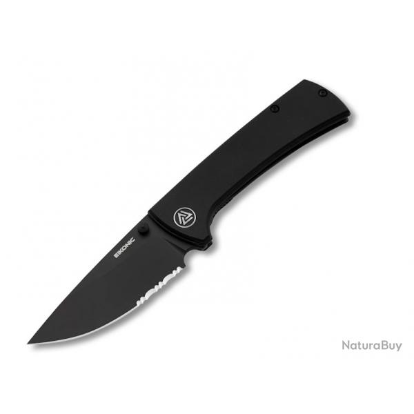 Couteau EIKONIC RCK9 Black Manche G10 Lame Acier D2 Blk Serr IKBS Liner Lock Clip EKC100BBS