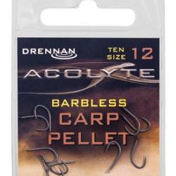 DRENNAN HAMEÇONS ACOLYTE CARP PELLET BARBLESS DRENNAN 12