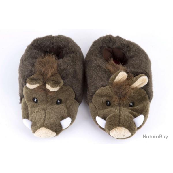 CHAUSSONS SANGLIER PELUCHE