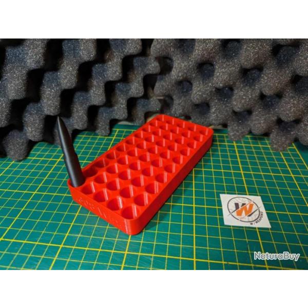 Plateau pour Rechargement - Calibre 308 win / Rangement pour 50 cartouches ROUGE -Impression3D