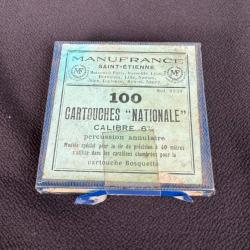 1 boite ancienne de cartouches de 6mm double bosquette de marque Manufrance