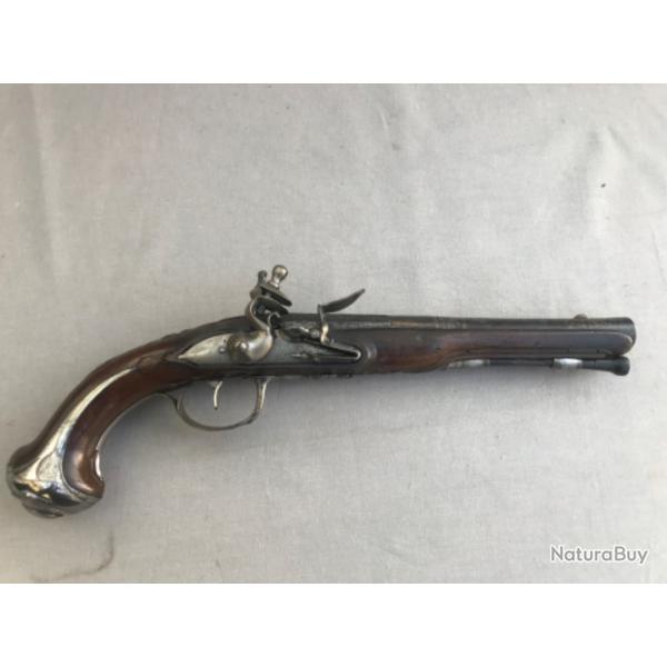 PISTOLET A SILEX D'OFFICIER EPOQUE LOUIS XVI