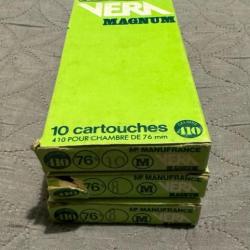 3 boîte de cartouches anciennes Manufrance douilles plastique Cal 410 Magnum