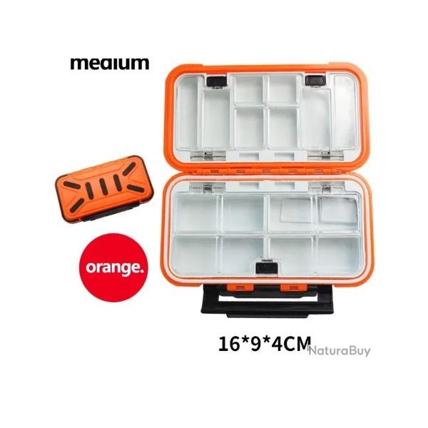 Bote Rangement Appts Pche 16/9/4 cm Orange Double Sparation Anti-Corrosion Antichocs Pratique