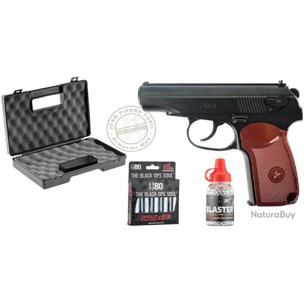 Pack pistolet  plomb CO2 BORNER PM-X - Cal 4.5 mm BB (3 joules max)