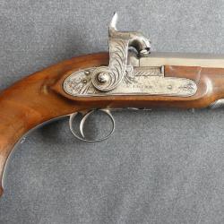Beau pistolet de voyage Anglais avec signature  ( H.Smith London) vers 1850