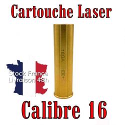 Cartouche laser de réglage calibre 16 en laiton massif pile offerte - Envoi rapide depuis la France