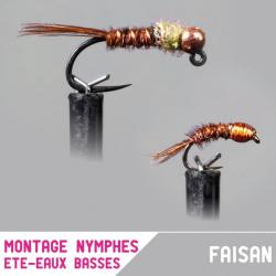 Montage Nymphe Garbolino - Été / Eaux Basses - Faisan x2