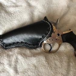 Holster CEINTURE en CUIR Epais pour Colt SHERIFF avec Gravure Coquillage - GAUCHER