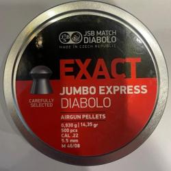 Plombs air comprimé cal.5.52 JSB exact jumbo express par 500