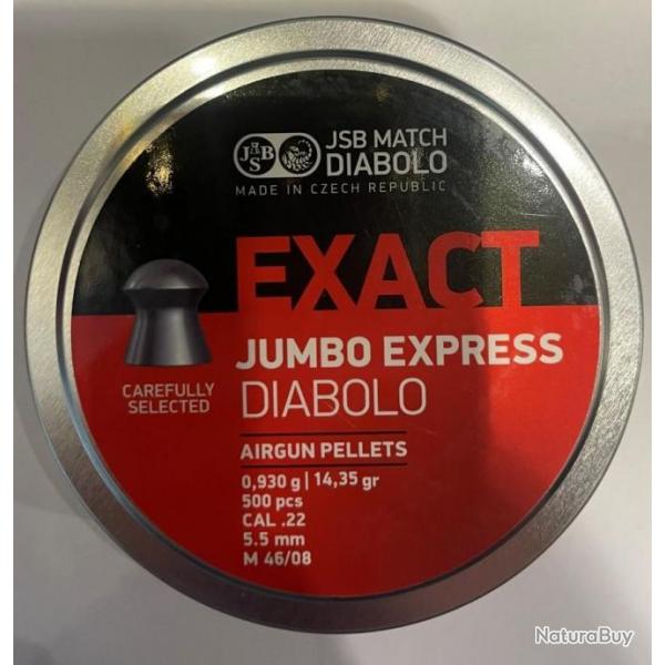Plombs air comprim cal.5.52 JSB exact jumbo express par 500