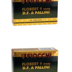 Lot de 2 boîtes de 50 cartouches Fiocchi cal 9 mm flobert - Plombs de 8