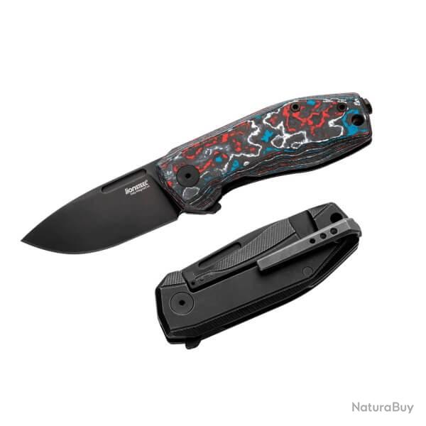 NA01.NB Couteau pliant Lionsteel "Nano" multicolore fibre de carbone et titane