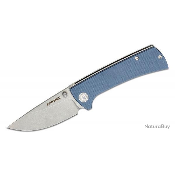 Couteau EIKONIC RCK9 Blue Manche G10 Lame Acier D2 SW IKBS Liner Lock Clip EKC100SGY