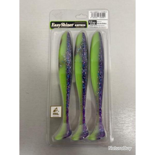 !! LEURRE KEITECH EASY SHINER 6.5' COL VIOLET SILVER/ CHARTREUSE