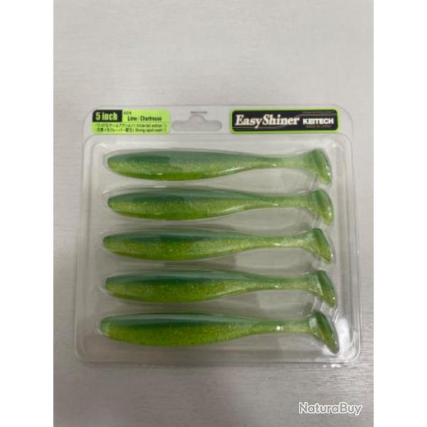 !! LEURRE KEITECH EASY SHINER 5' COL LIME CHARTREUSE