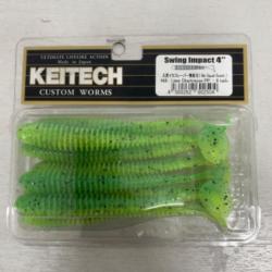 !! LEURRE KEITECH SWING IMPACT SLIM 4'´ COL LIME CHARTREUSE PP